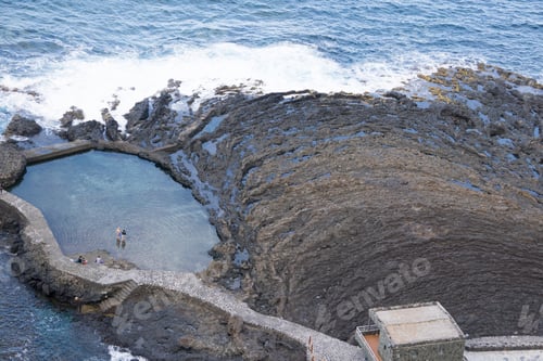 Preview: Aerial View Over Pozo De Las Calcosas, Old Village In El Hierro Canary Islands Spain