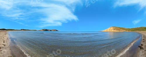 Preview: Sandy Beach Morning Landscape, Narta Lagoon, Vlore, Albania. Multi Shots Stitch High-Resolution