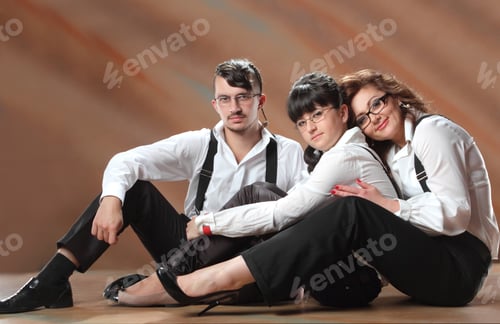 Preview: Family In White Shirts. Good Emotions. Sitting On The Floor. Studio