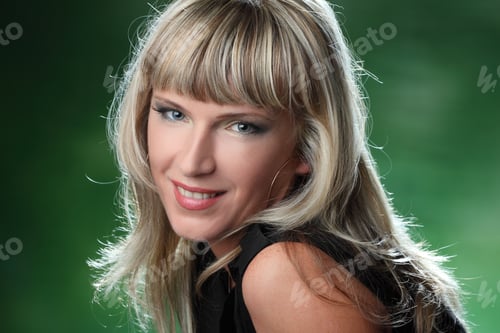 Preview: Portrait Of Beautiful Girl With Curly Hair Luxuriant