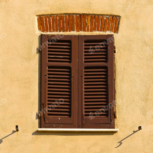 Preview: Italian Window With Closed Wooden Shutters
