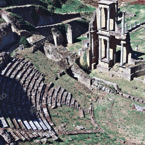 Preview: Antique Roman Theater In Volterra, Tuscany, Italy, Vintage Style Toned Picture