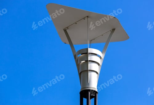 Preview: Street Lighting Lamp, Modern Design Close Up. Against The Background Of The Sky.
