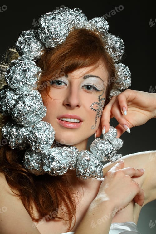 Preview: Portrait Of Beautiful Girl With The Mysterious Make-Up