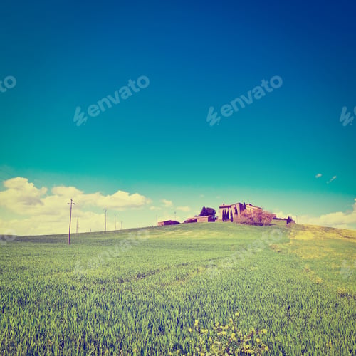 Preview: Farmhouse Surrounded By Sloping Meadows Of Tuscany, Instagram Effect