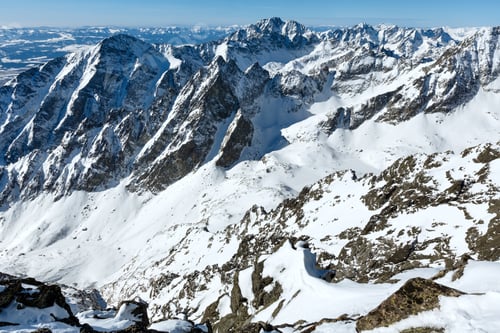Preview: Winter Rocky Mountain Landscape (Tatranska Lomnitsa, High Tatras, Slovakia).