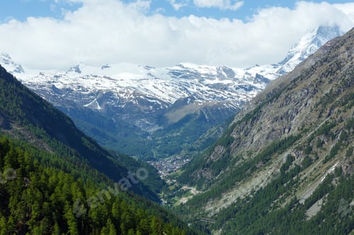 Preview: Summer Matterhorn Mountain And Zermatt Village View (Alps, Switzerland)