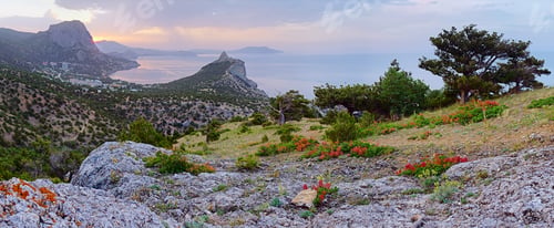 Preview: Morning Sea Landscape With Rocks And Coastline Of Novyj Svit Reserve (Crimea, Ukraine).