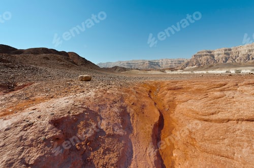 Preview: Loneliness And Emptiness Of The Rocky Hills Of The Negev Desert In Israel. Breathtaking Landscape