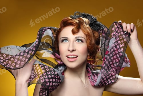 Preview: Beautiful Young Girl With Red Hair And Handkerchief