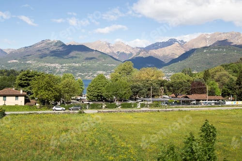 Preview: Landscape In Lombardy From The Train From Como To Colico Italy
