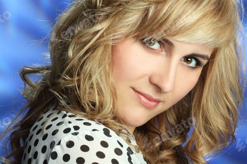 Preview: Portrait Of A Beautiful Woman With Magnificent Hair And Expressive Eyes. Sensitive Lips. Beautiful