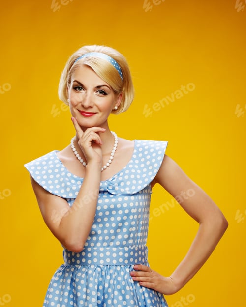 Preview: Beautiful Smiling Woman In Blue Dress