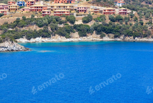 Preview: Summer Aegean Sea And Pyrgadikia Village Coast View (Sithonia, Halkidiki, Greece).