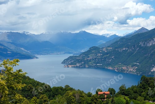 Preview: Alpine Lake Como Summer View From Mountain Top (Italy)