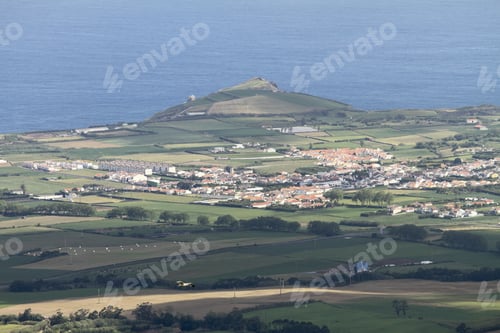 Preview: Sao Miguel Island View From Fogo Lake Azores Portugal Panoramic Landscape
