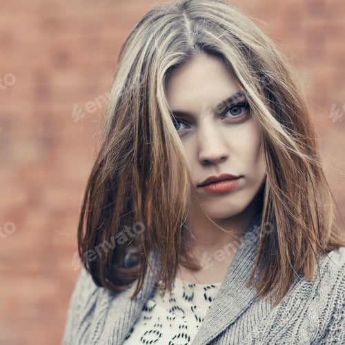 Preview: Close Up Of A Beautiful Girl Face - Outdoor