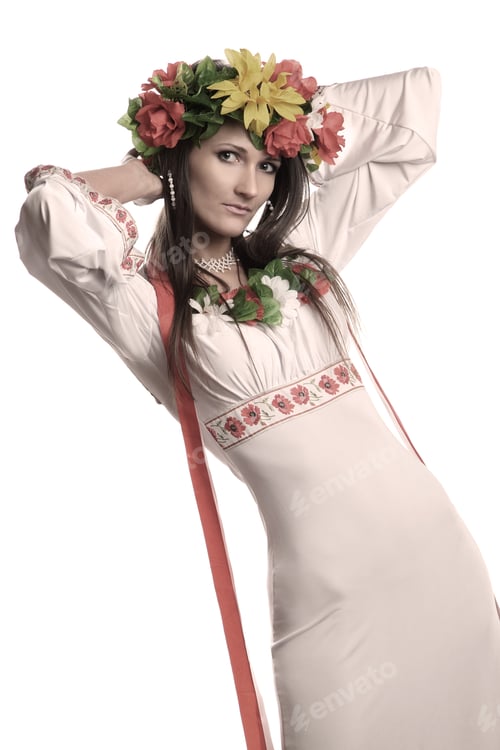 Preview: Portrait Of A Beautiful Girl In The Ukrainian National Costume