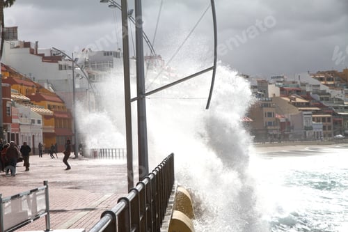 Preview: Waves Storm In Las Canteras Beach Las Palmas Spain