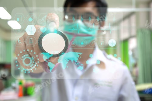Preview: Medicine Doctor Working With Modern Computer Interface As Concept
