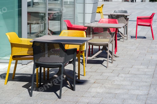Preview: Restaurant Plastic Outdoor Furniture On The Summer Terrace
