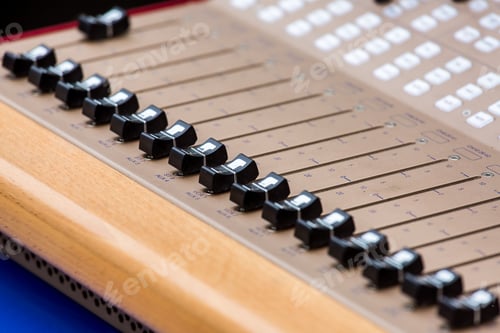 Preview: The Mixer For Checking Of A Sound, Regulators Close Up.