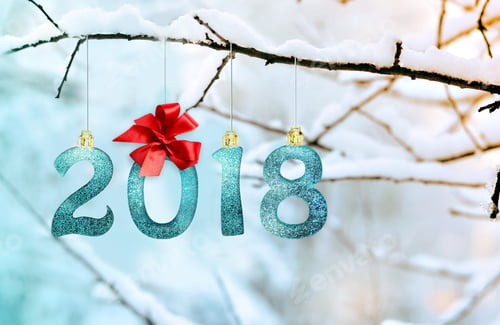 Preview: Figures 2018, Hanging On A Snow-Covered Branch In The Park. Happy New Year.
