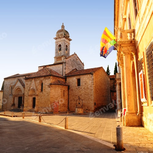 Preview: View Of The Historic Center In Italian Medieval Town, Instagram Effect