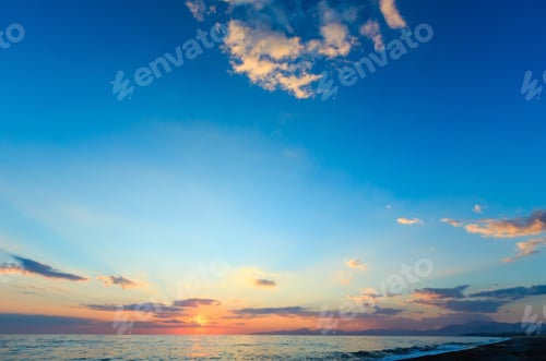 Preview: Beautiful Skyscape With Tropical Sea Sunset On The Beach.