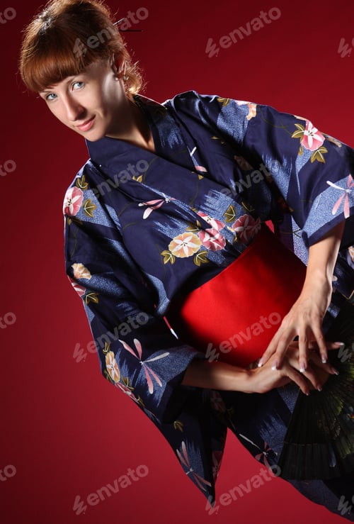 Preview: Beautiful Girl In The Japanese National Dress , Vivid Emotions , Kimono, National Traditions
