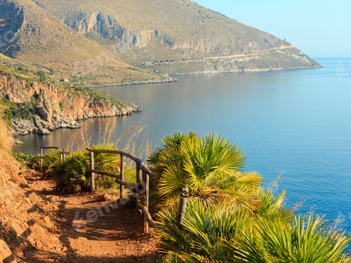 Preview: Paradise Sea Landscape From Coastline Trail Of Zingaro Nature Reserve Park, Between San Vito Lo
