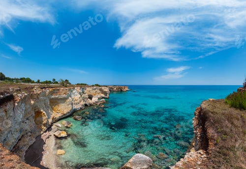 Preview: Picturesque Adriatic Seascape, At Torre Sant Andrea, Salento Sea Coast, Puglia, Italy.