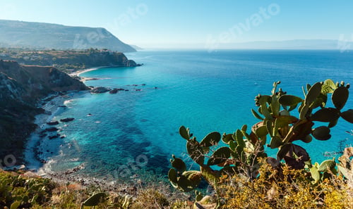 Preview: Beautiful Calabrian Tyrrhenian Sea Coastline Landscape. Not Far From Capo Vaticano Ricardi, Tropea
