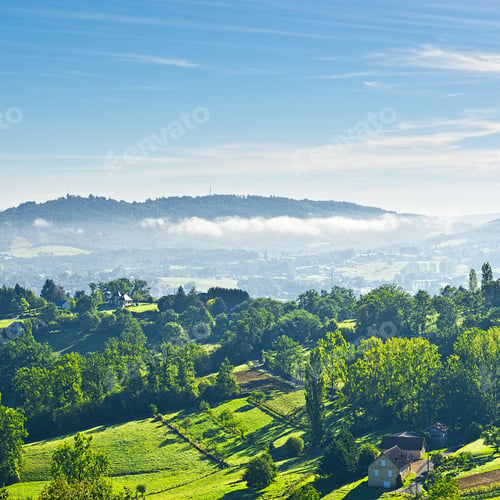 Preview: Small French Village In The Morning Mist