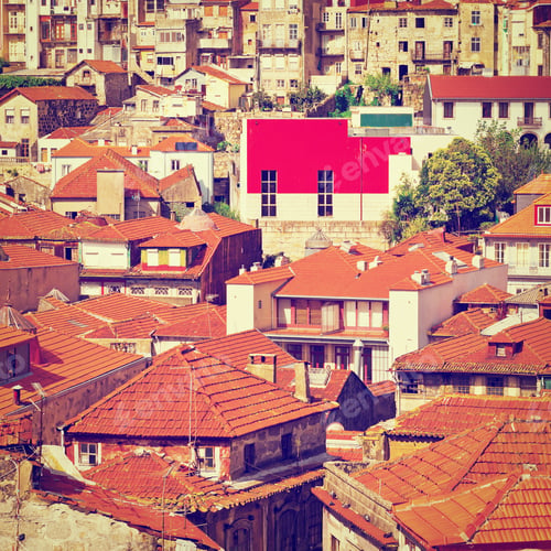 Preview: View To Historic Center City Of Porto In Portugal, Instagram Effect