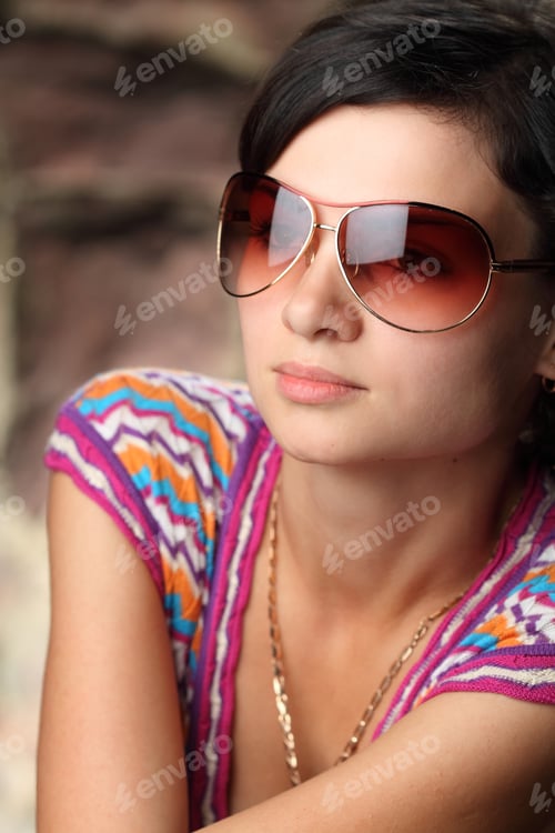 Preview: Portrait Of A Beautiful Girl With Big Glasses