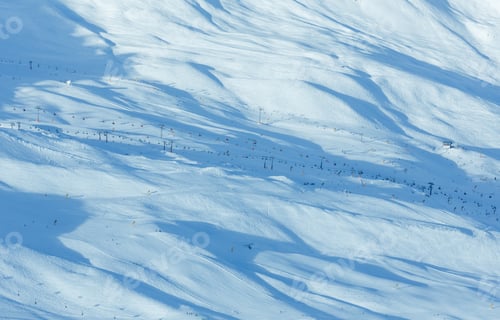 Preview: Ski Lifts And Skiers On Winter Snowy Slope (Tyrol, Austria). All People Are Unrecognizable.