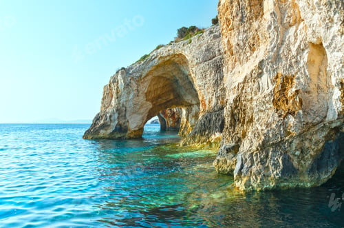 Preview: View Of Blue Caves From Boat (Zakynthos, Greece, Cape Skinari )