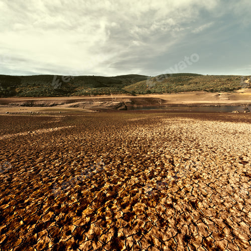 Preview: River In The Dry Valley Of Cantabrian Mountain, Spain, Vintage Style Toned Picture