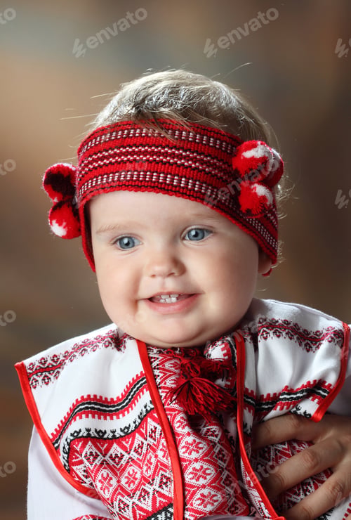 Preview: Little Girl In A Beautiful National Ukrainian Costume