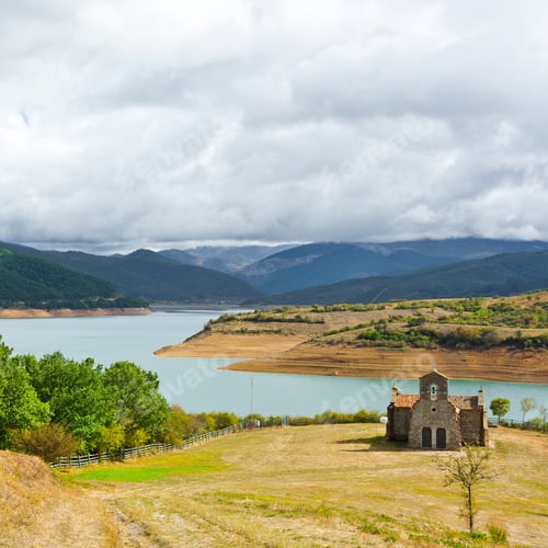 Preview: Church On The Lake In The Cantabrian Mountain