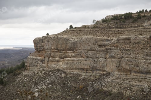 Preview: Autumn Landscape Gudar Mountains And Gudar Village Teruel Aragon Spain