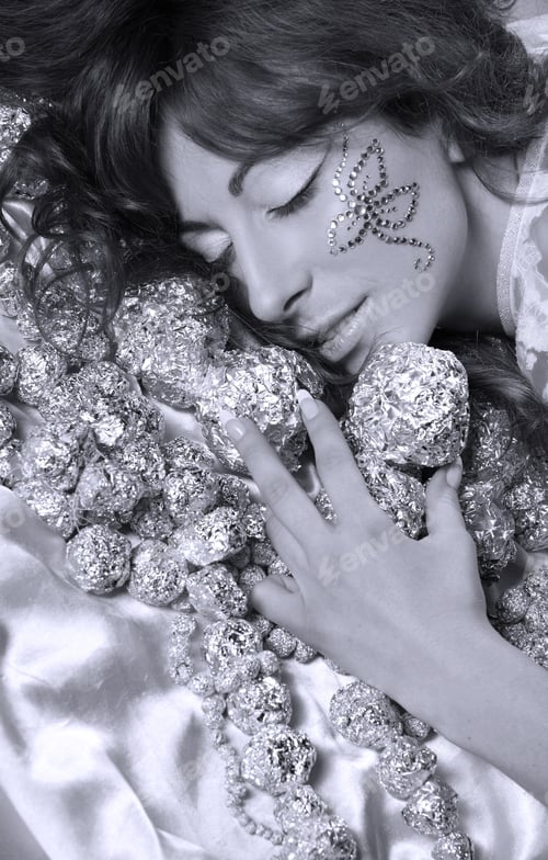 Preview: Portrait Of Beautiful Girl With The Mysterious Make-Up