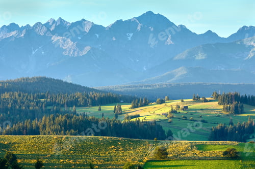 Preview: Summer Morning Mountain Village Outskirts And Tatra Range Behind (Gliczarow Gorny, Poland)