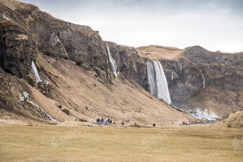Preview: Waterfall Seljalandsfoss In Winter, Iceland
