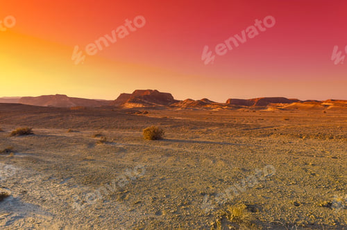Preview: Colorful Rocky Hills Of The Negev Desert In Israel. Breathtaking Landscape And Nature Of The Middle