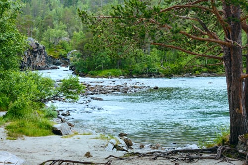 Preview: Summer Mountain River View (Near Stordal, Norge).