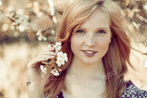 Preview: Beautiful Girl In A Blooming Tree