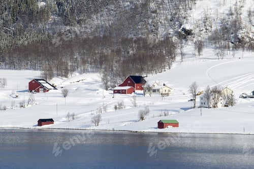 Preview: Winter Landscape Of The Norwegain Sea Near Tromso North Of Norway