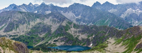 Preview: Tatra Mountain View To Group Of Glacial Lakes From Path Kasprowy Wierch To Swinica Mount, Poland.